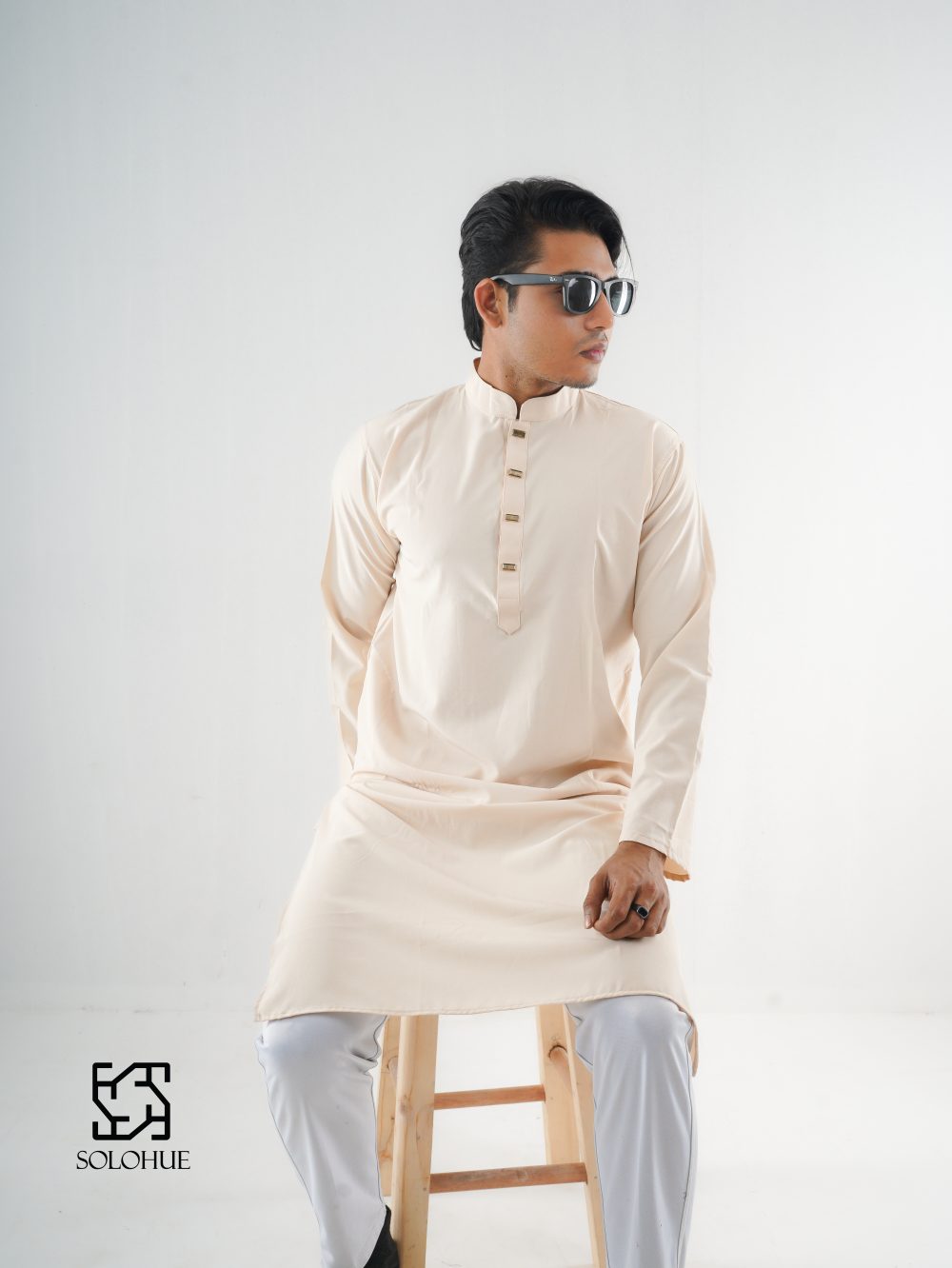 Classic cream-colored kurta